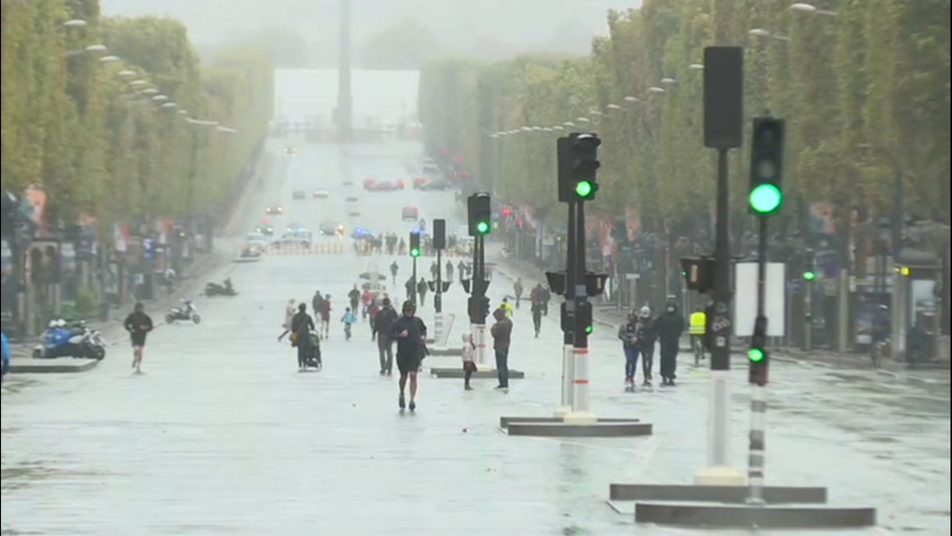 It may have been raining in Paris, France, but that didn't stop residents from getting out and enjoying Car-Free Day, a day in which cars are prohibited across the city, on Sept. 28.