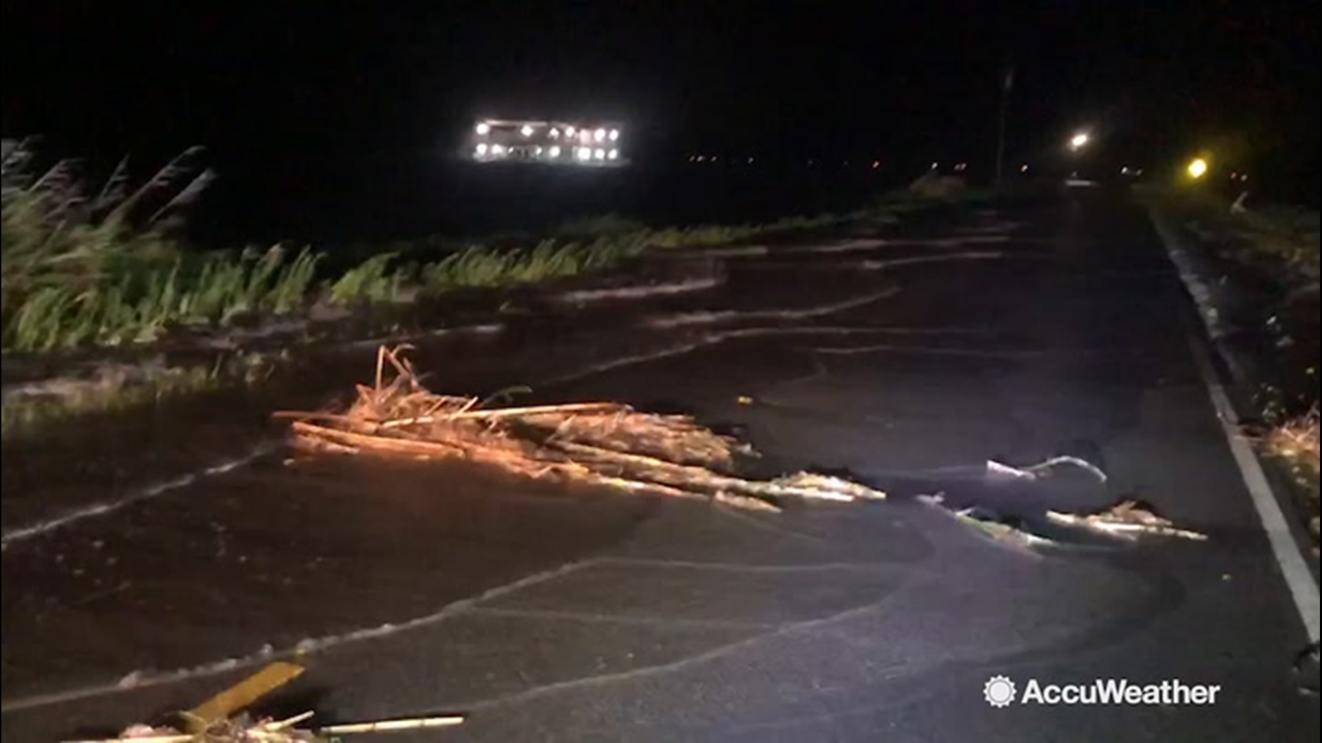 Storm surges begin to spill into the coast of Louisiana in Houma on July 12.  Tropical Storm Barry continues to strengthen as it makes its approach, it's expected to make landfall as a category 1 hurricane.