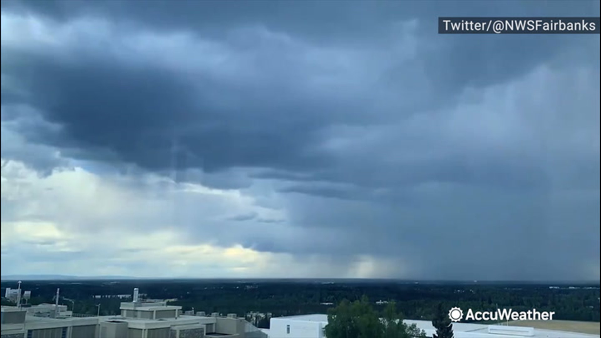 A timelapse shows a thunderstorm moving over Fairbanks, Alaska, on May 31.