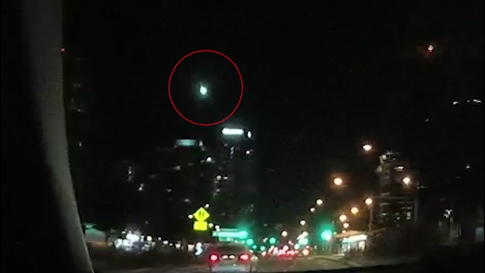 A police officer spotted a bright meteor soaring above Surfers Paradise, Queensland, in Australia. It lit up the night sky on April 19.