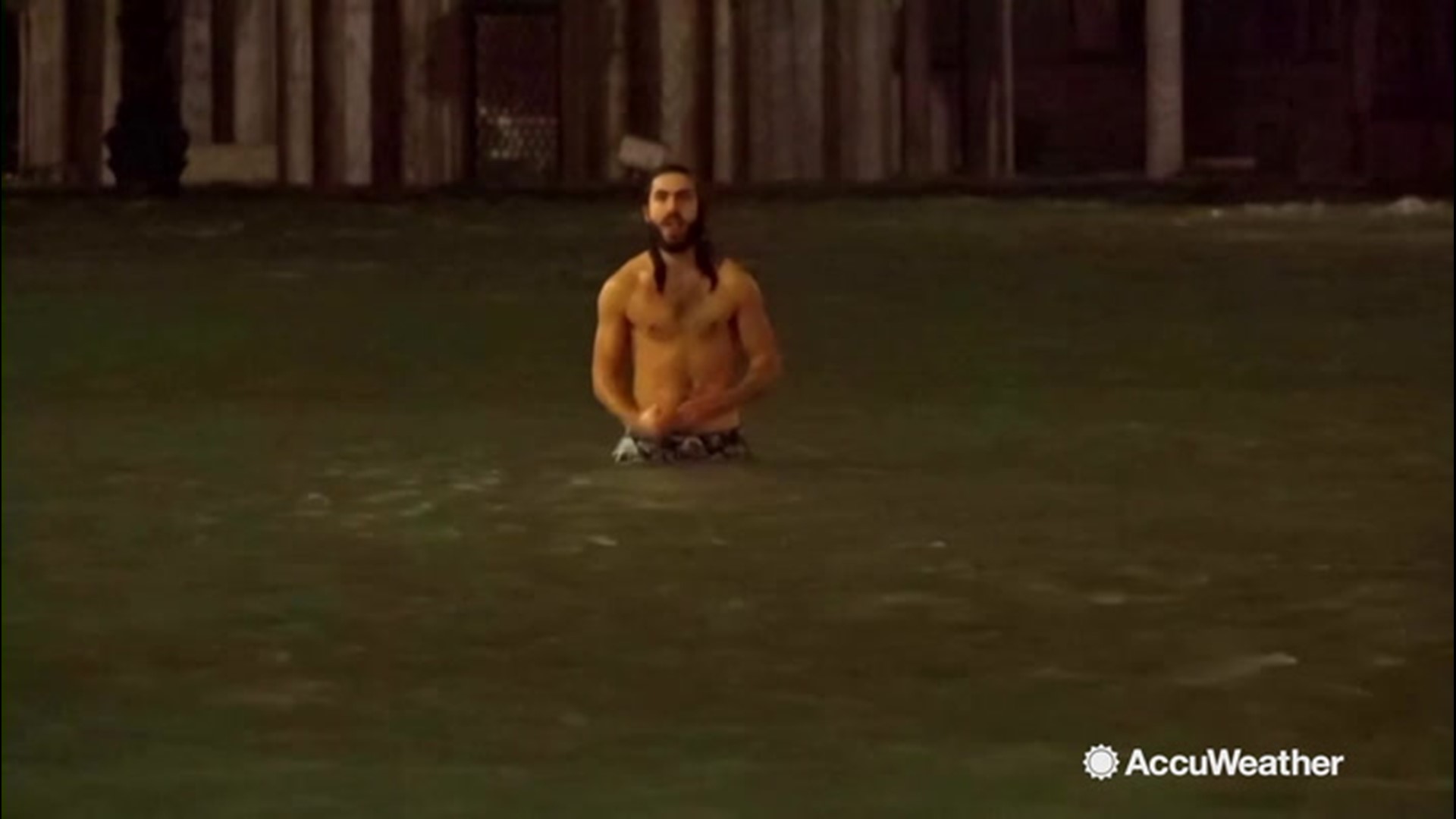 As Venice, Italy, flooded on Nov. 12, due to the highest tide the residents had seen in more than 50 years, one man decided to enjoy the high waters by going for a swim in the famed St. Mark's Square.