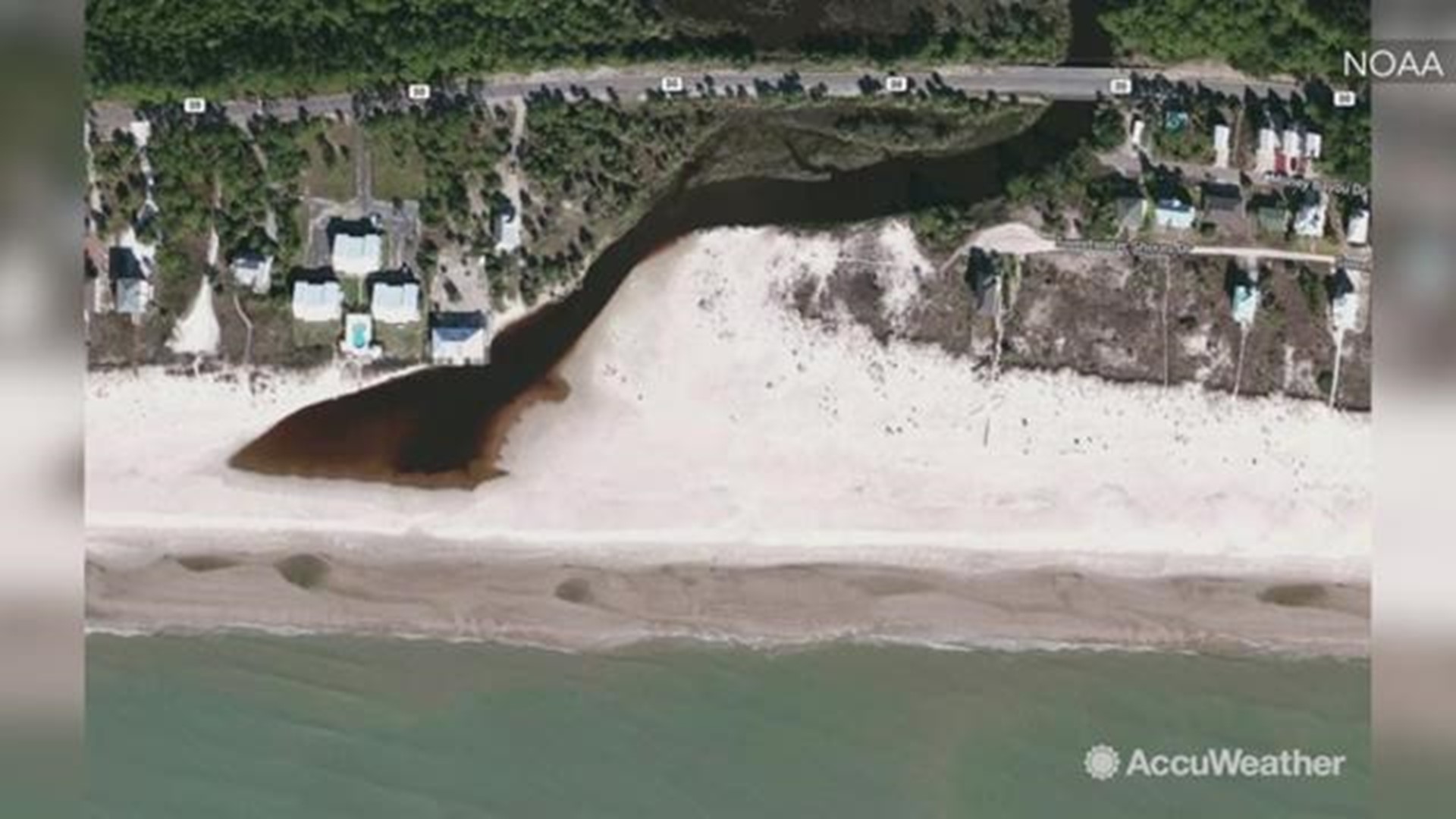 These before and after aerial pictures show how much damage Hurricane Michael caused when it hit Mexico Beach, Florida on October 10.