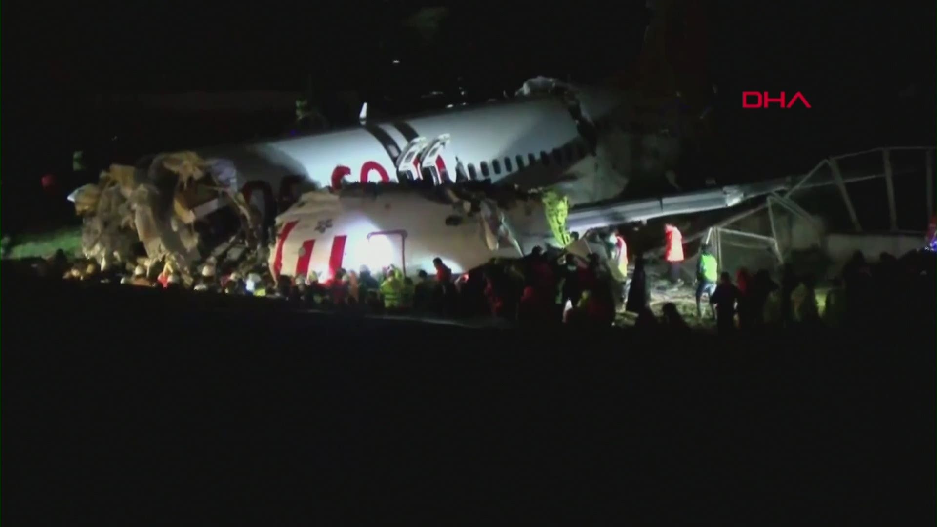 Video of the crash site posted by NTV television showed the plane's fuselage smashed into three pieces. (AP Video)
