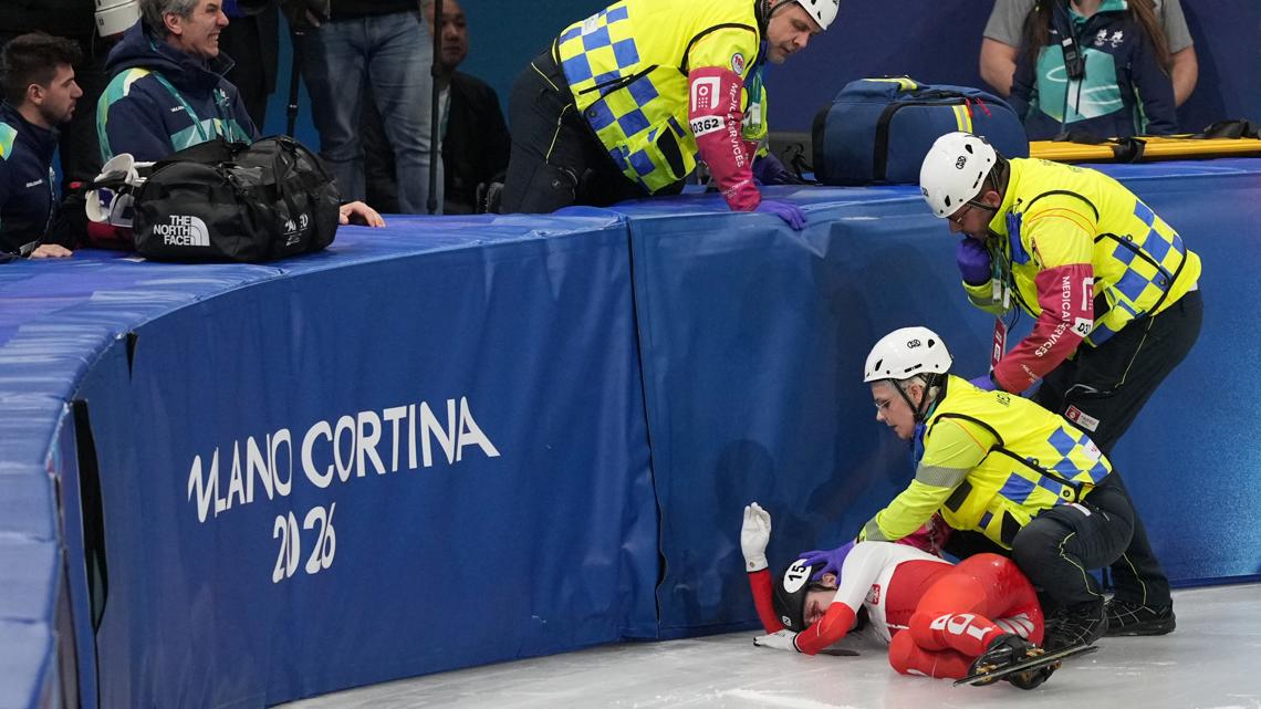 Polish short-track speedskater recovering from surgery after blade cuts her face during fall