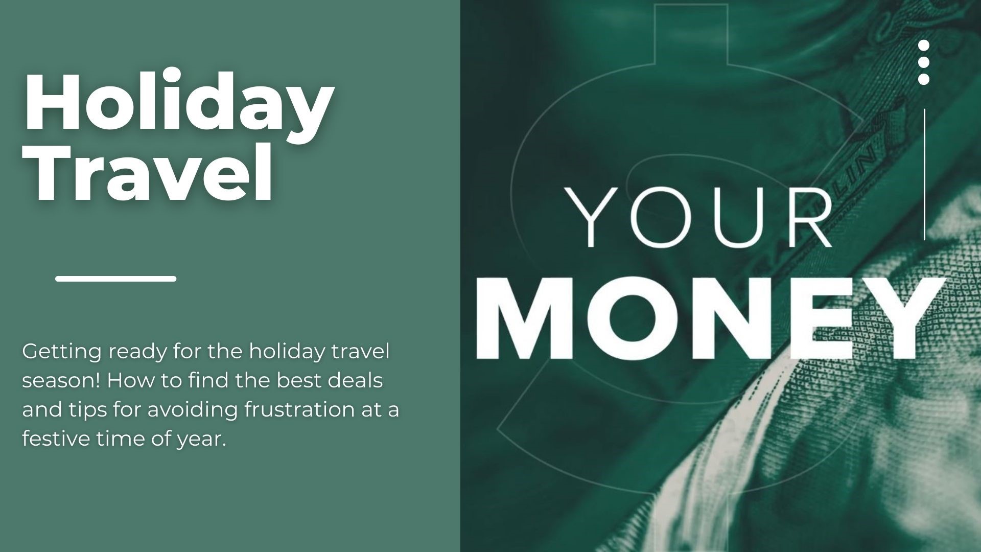 Getting ready for the holiday travel season! How to find the best deals and tips for avoiding frustration at a festive time of year.