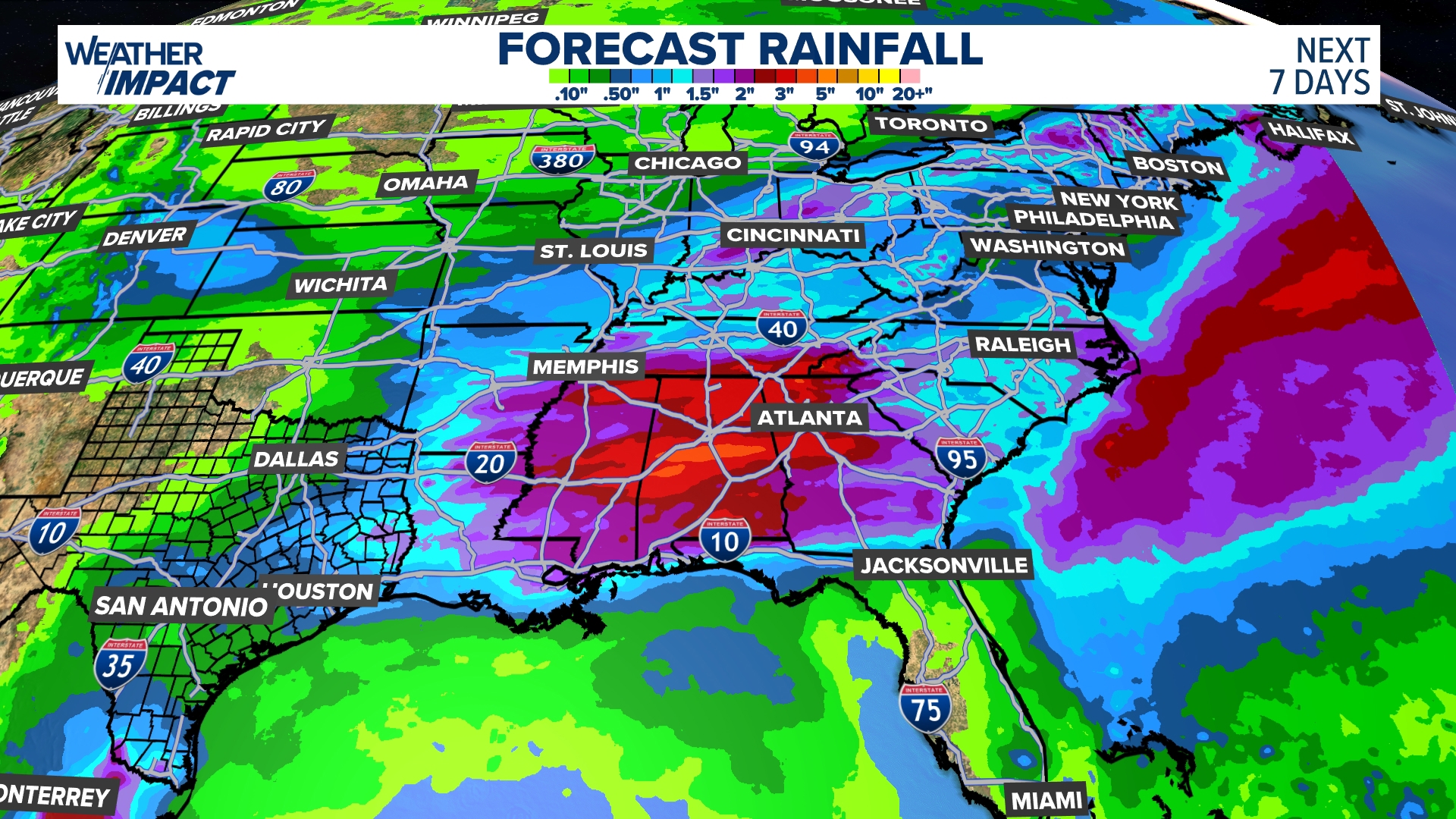 Holiday weekend rain threatens South to Southeast | 13wmaz.com