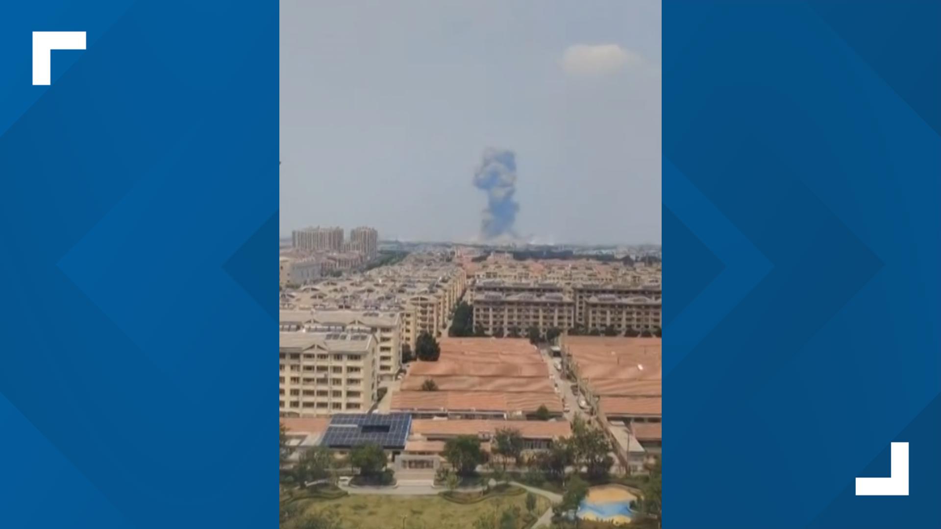 A huge explosion rocked a chemical plant in China’s eastern Shandong province around noon Tuesday, according to state broadcaster CCTV.