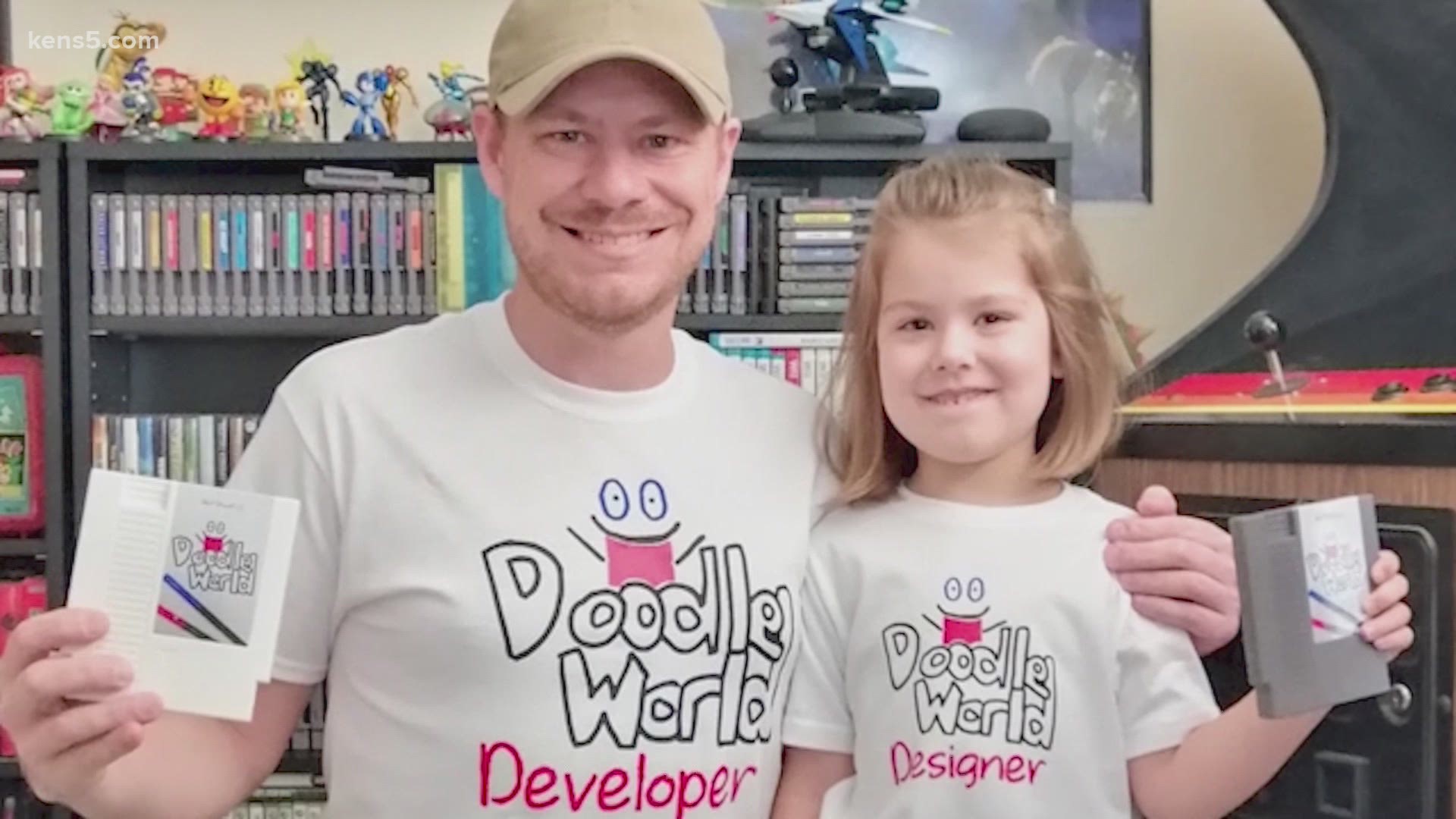The Air Force vet and his 6-year-old daughter have created a videogame that caught the attention of the megapopular company.