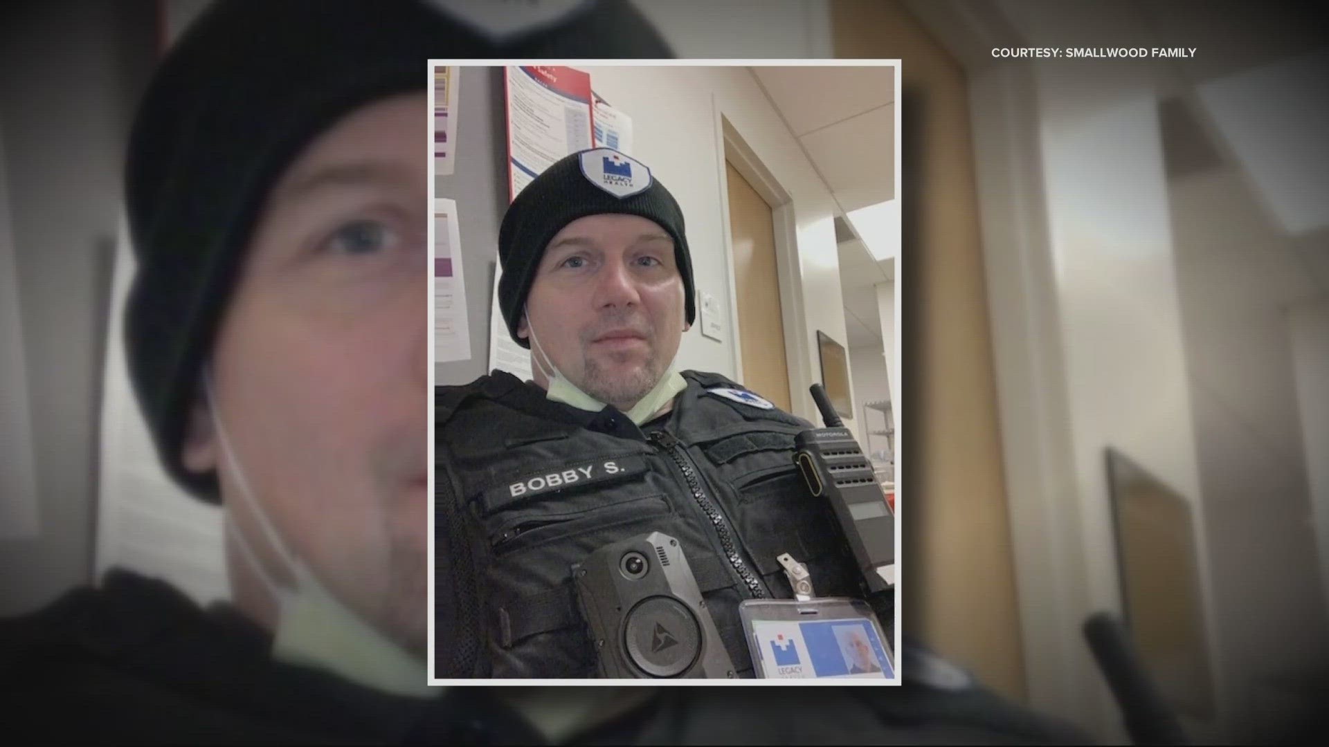 Bobby Smallwood was shot and killed in the line of duty Saturday at Legacy Good Samaritan Hospital in Northwest Portland. Police later shot and killed the suspect.