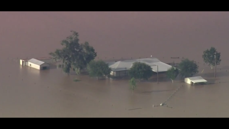 Devastating birds-eye view of Houston flooding