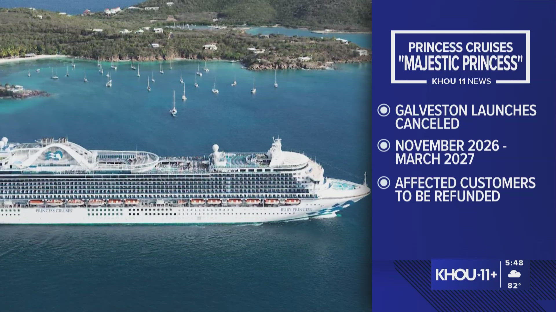 The impacted cruises were scheduled to depart from November 2026 through March 2027.