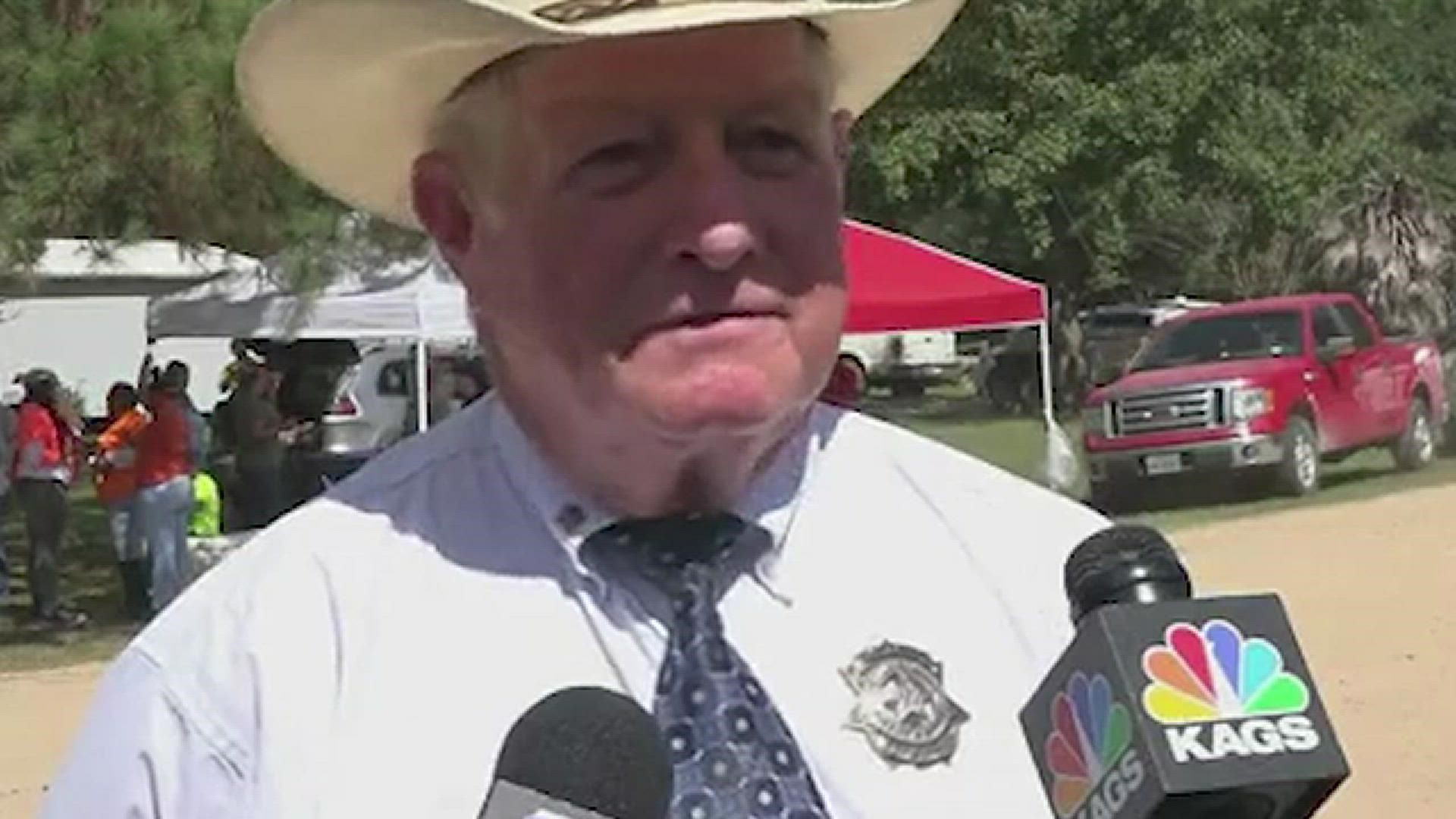 Grimes County Sheriff Don Sowell and Equusearch's Tim Miller talk to the media after news of Christopher Ramirez being found safe. (Video from KAGS-TV)