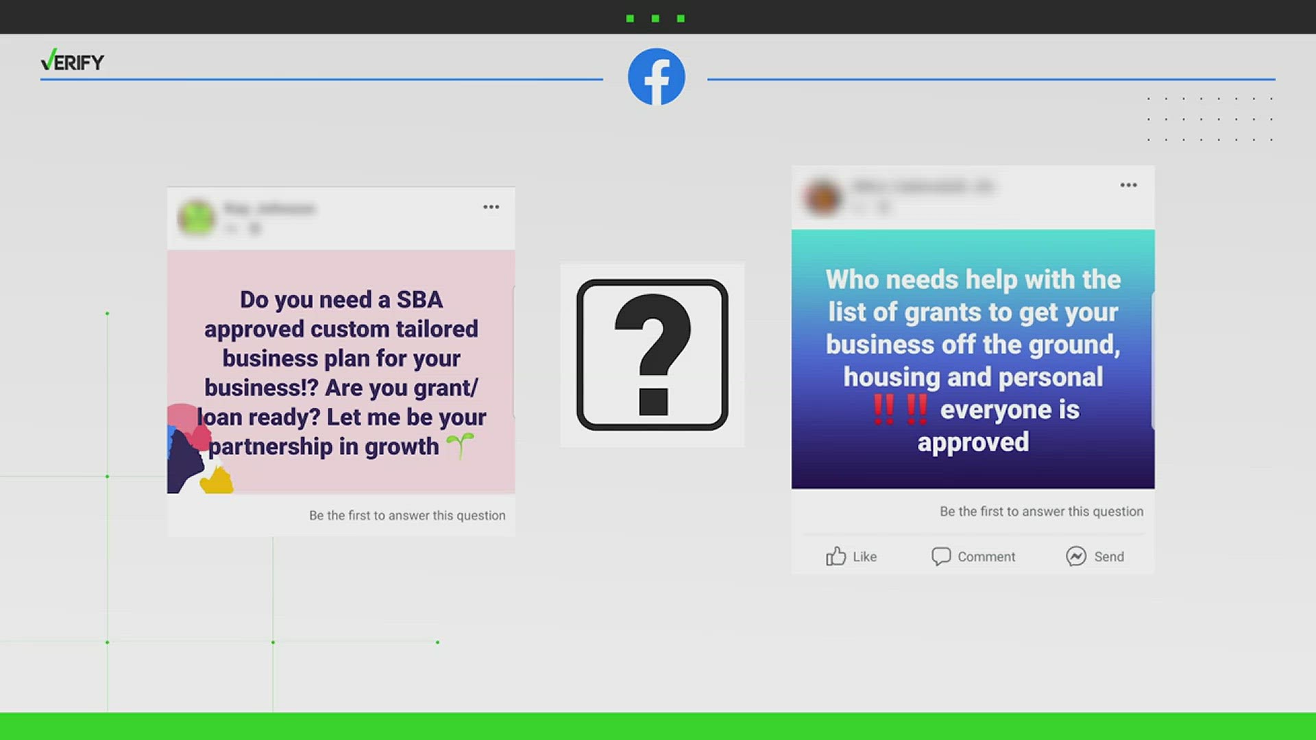 The posts say they guarantee up to $3 million in small business loans or grants, many with a no-payback promise. Those ads aren’t legitimate.