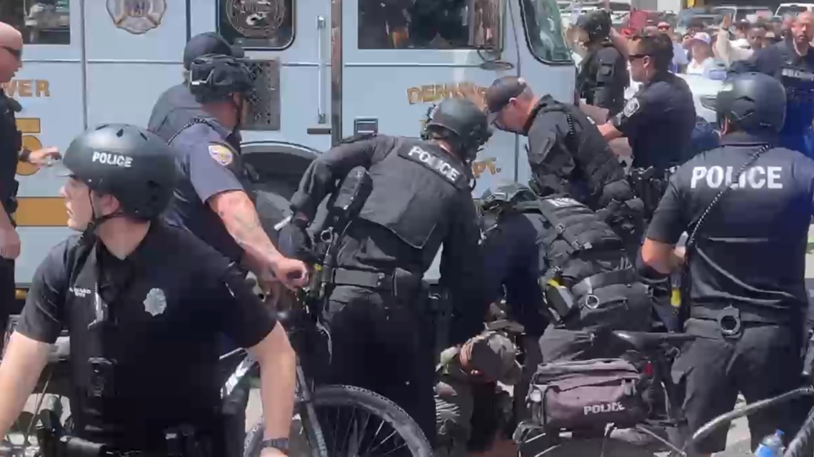 Police Officer Hit By Firetruck During Denver Nuggets Parade