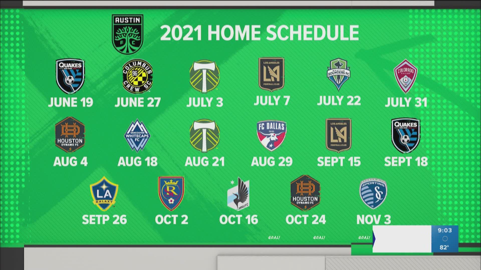 Here is a look at Austin FC's 2021 MLS schedule.