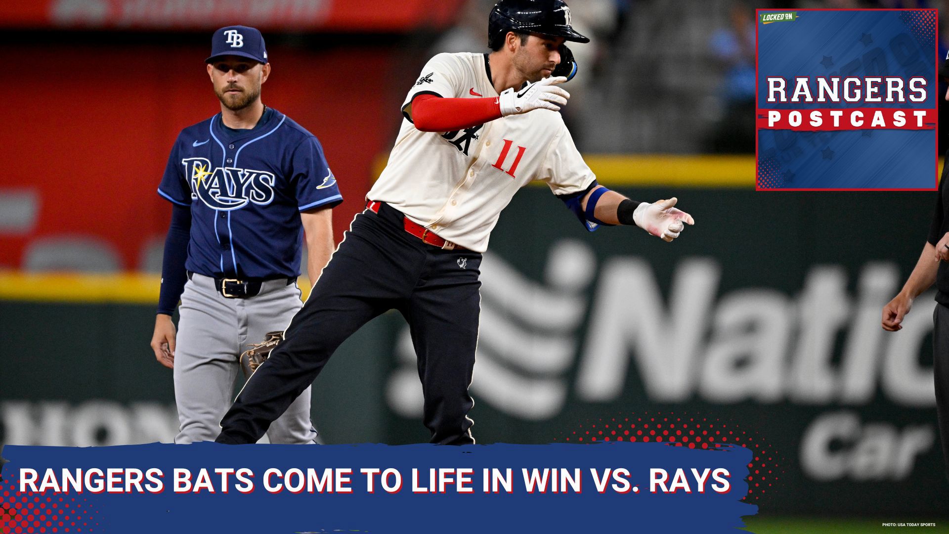 The Rangers returned home and won the opener over the Rays 5-2. Tyler Mahle threw 5 scoreless innings for the win, and Josh Smith smacked a solo HR.