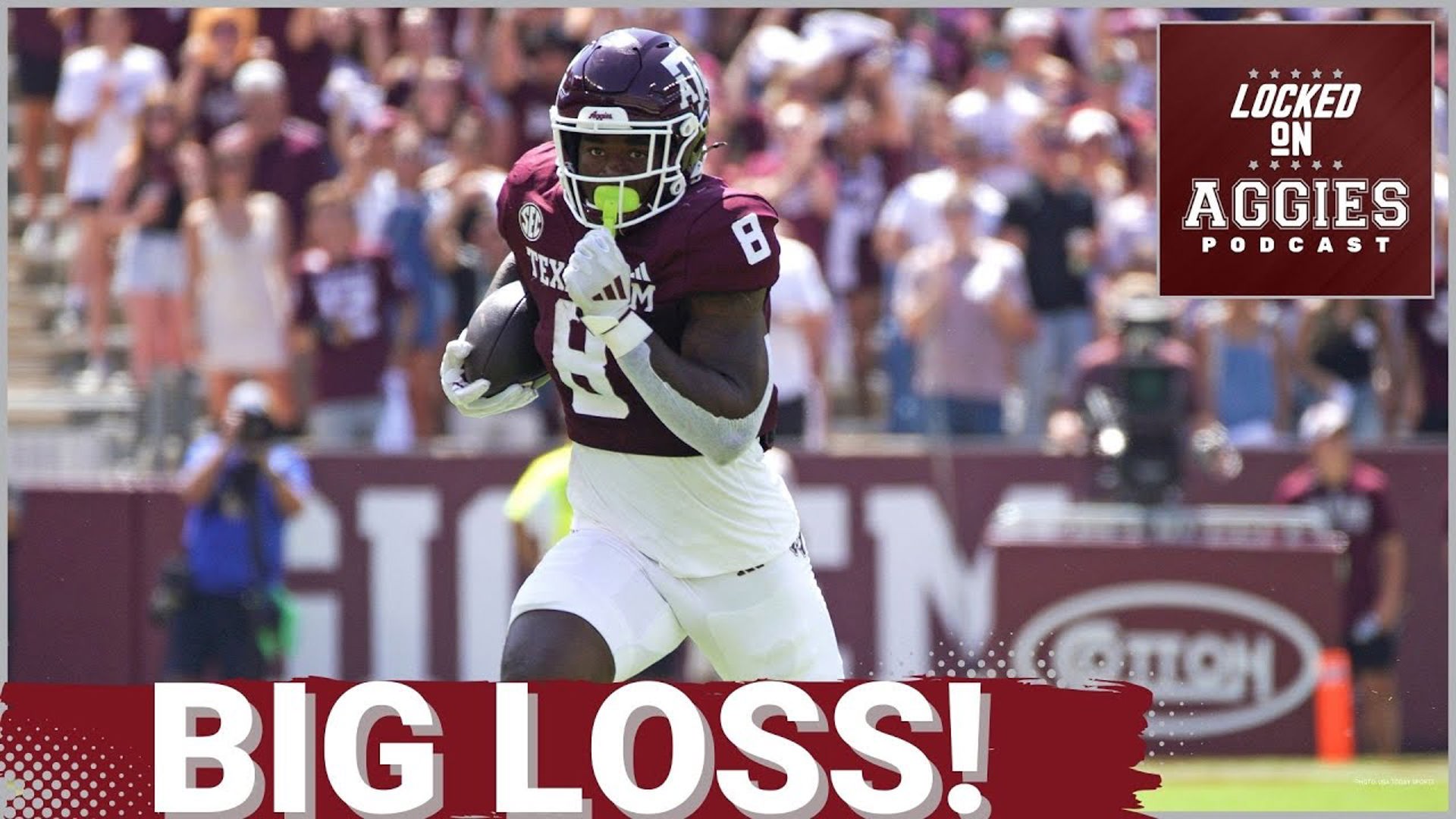 Texas A&M running back Le'Veon Moss is going to be done for the 2024 season after suffering a knee injury against South Carolina.