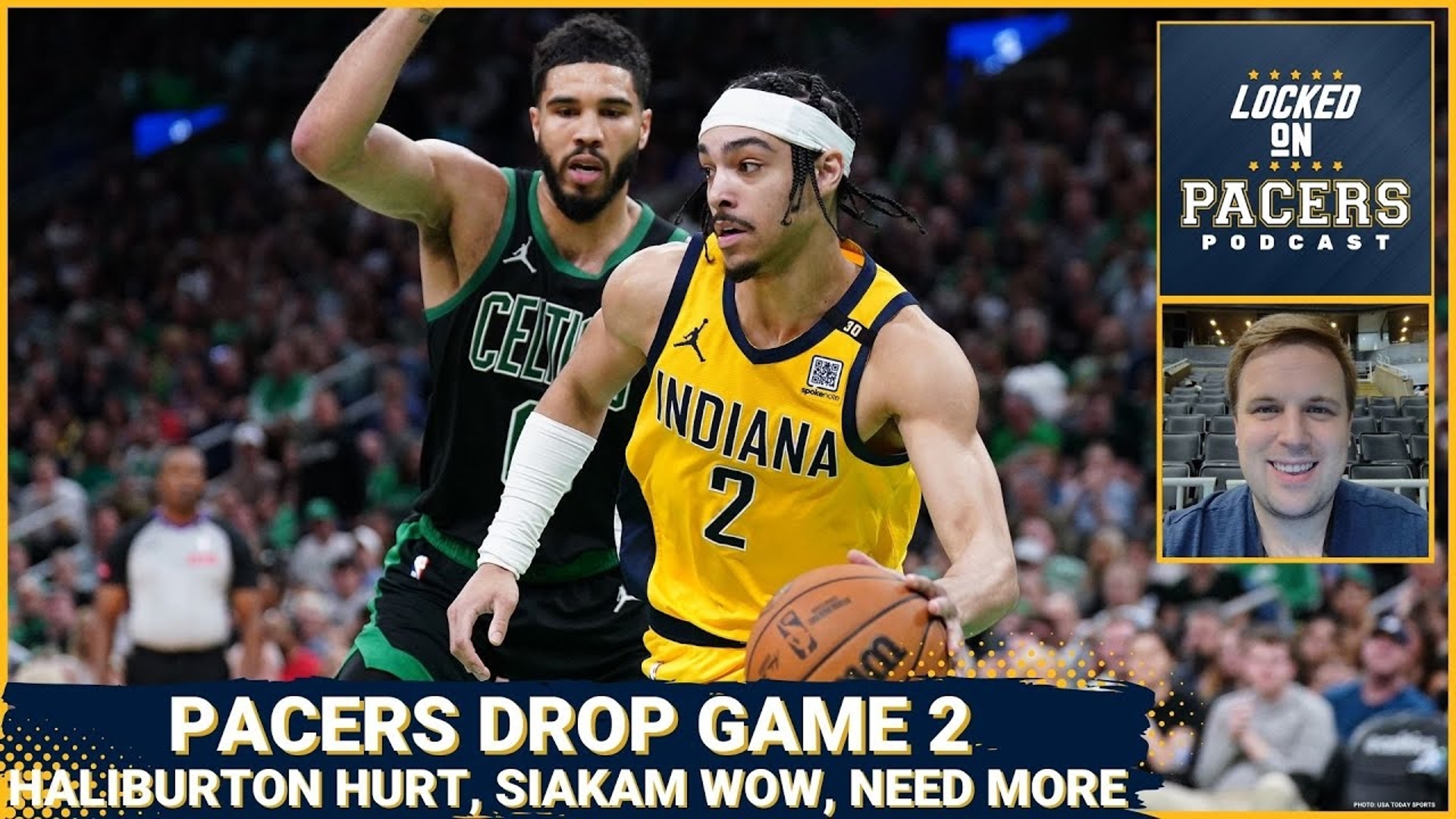Indiana Pacers star guard Tyrese Haliburton got injured Thursday night and the Pacers were thumped by the Boston Celtics in Game 2.