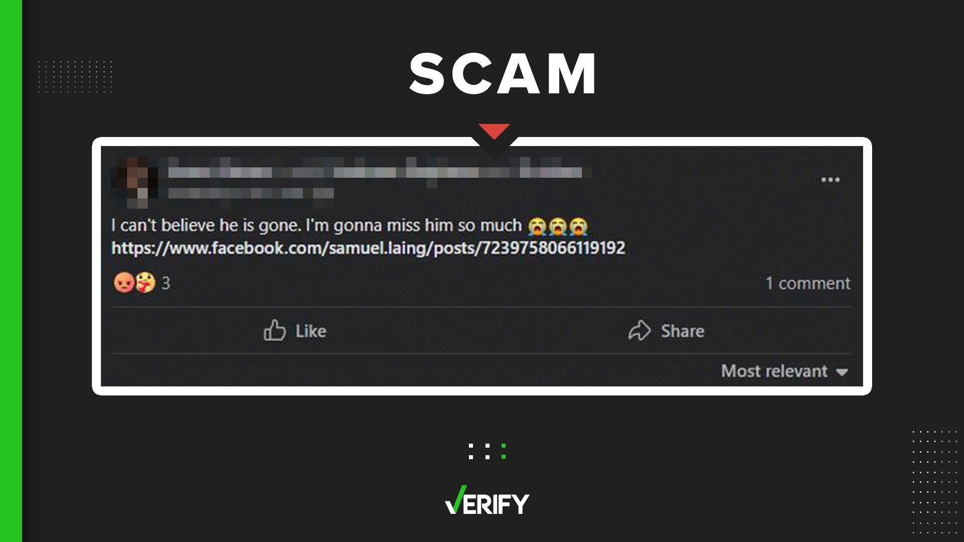 Scammers are using your friends’ Facebook accounts to spread malicious links disguised as Facebook posts or news articles about someone's death.