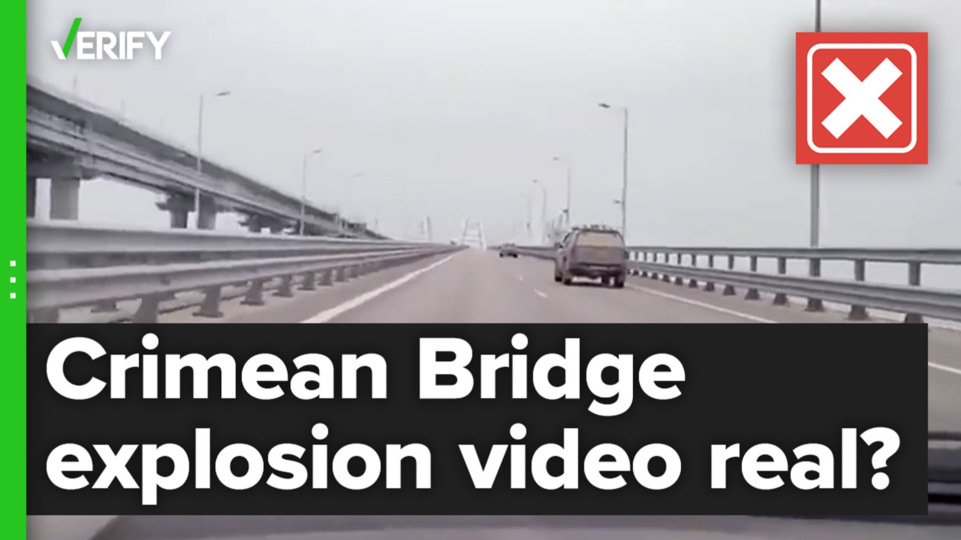 The video was made using video from the Crimean Bridge and a clip from a strike in Kharkiv, neither from the October explosion.