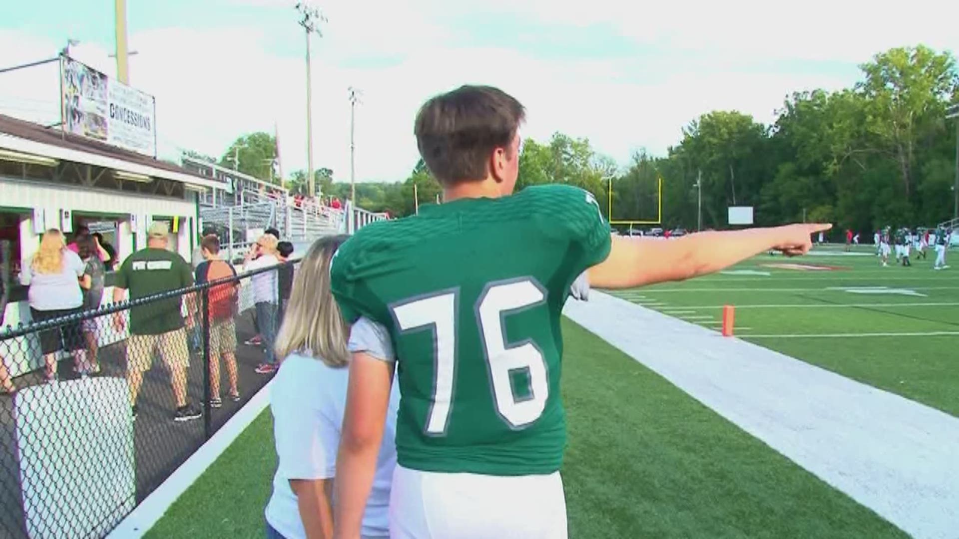 The Carter vs Cocke county football game started with a special kick off that brought both teams off their feet and onto the field.