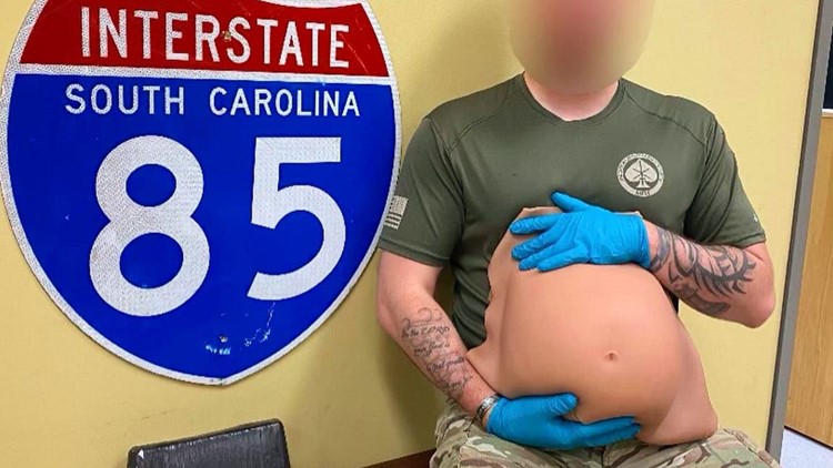 Cocaine found taped under fake pregnancy belly during South Carolina traffic stop, deputies say