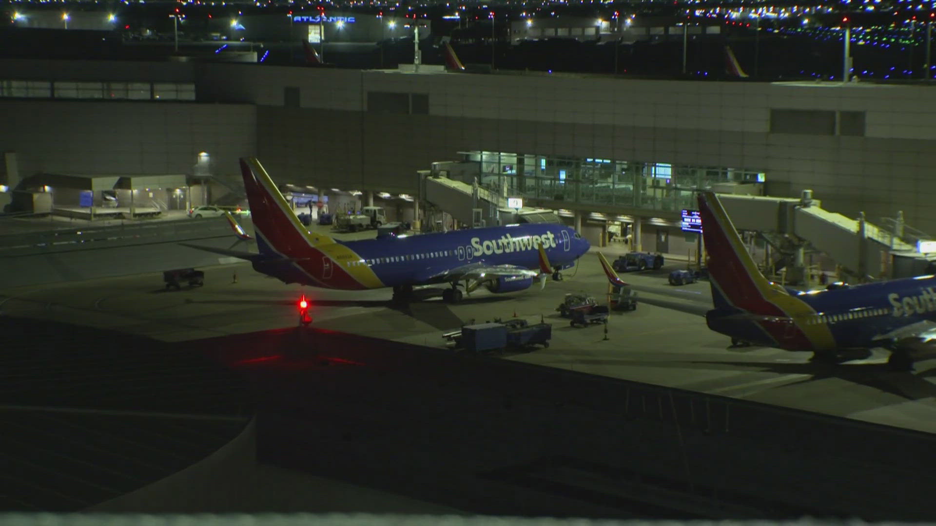 The bullet hit a Southwest Airlines plane as it was taxiing from the gate, officials said. 