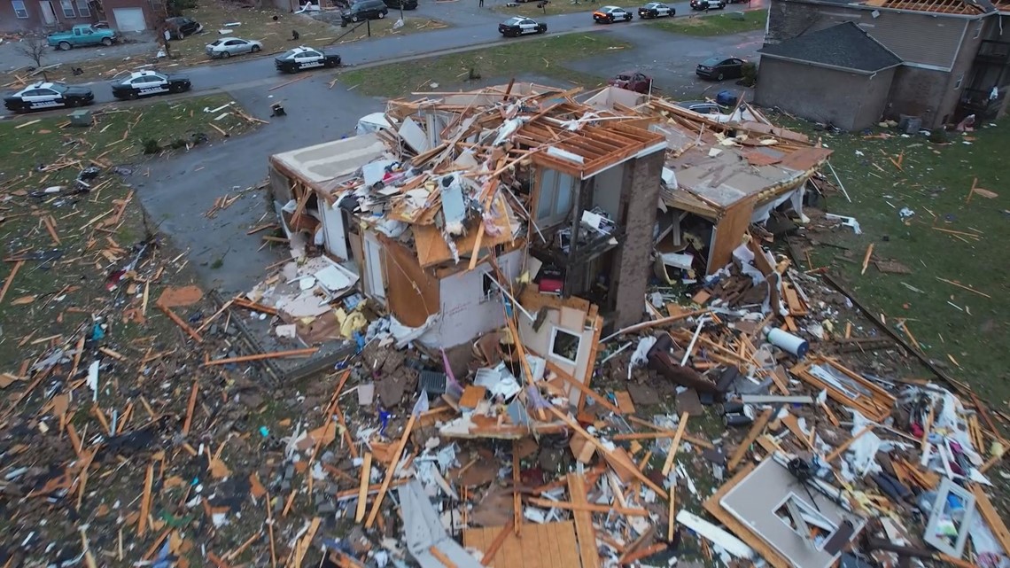 Kentucky tornado damage drone footage