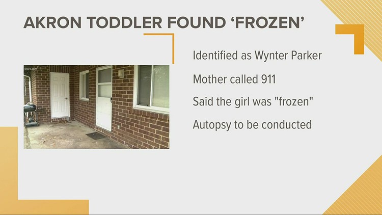 Akron toddler found 'frozen' on porch identified