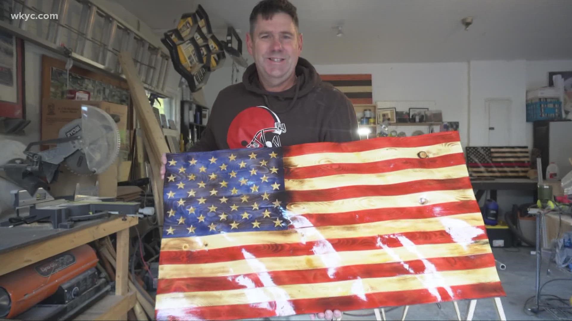 Joe Burdick is making custom American flags for people across the country.