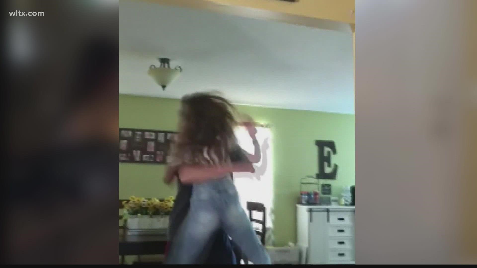 Tatiana Erichsen got a special surprise when her father came home from deployment early.