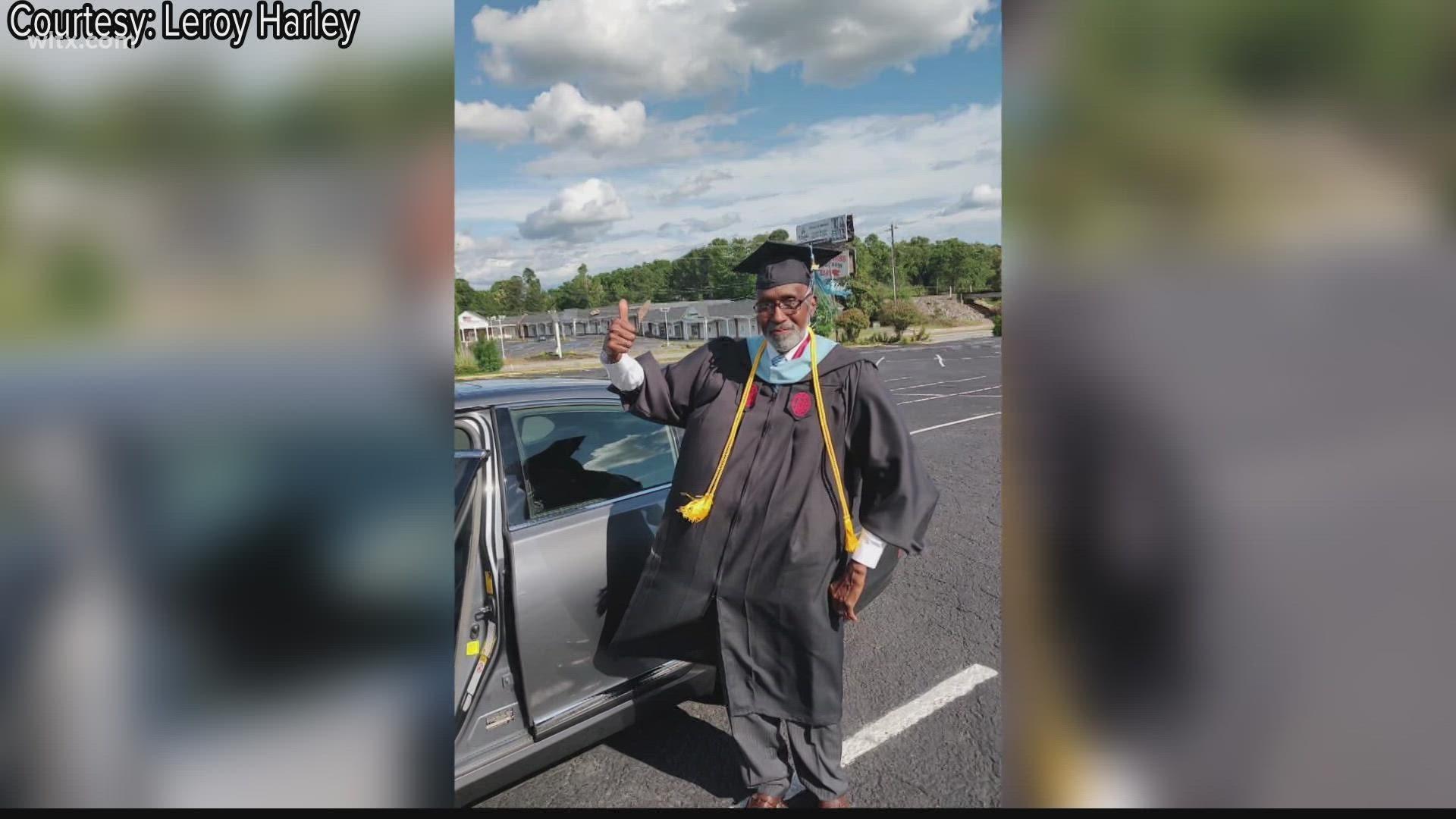 Leroy Harley is a 71-year-old resident of Bowman who decided at 69 to peruse education as a new career choice.