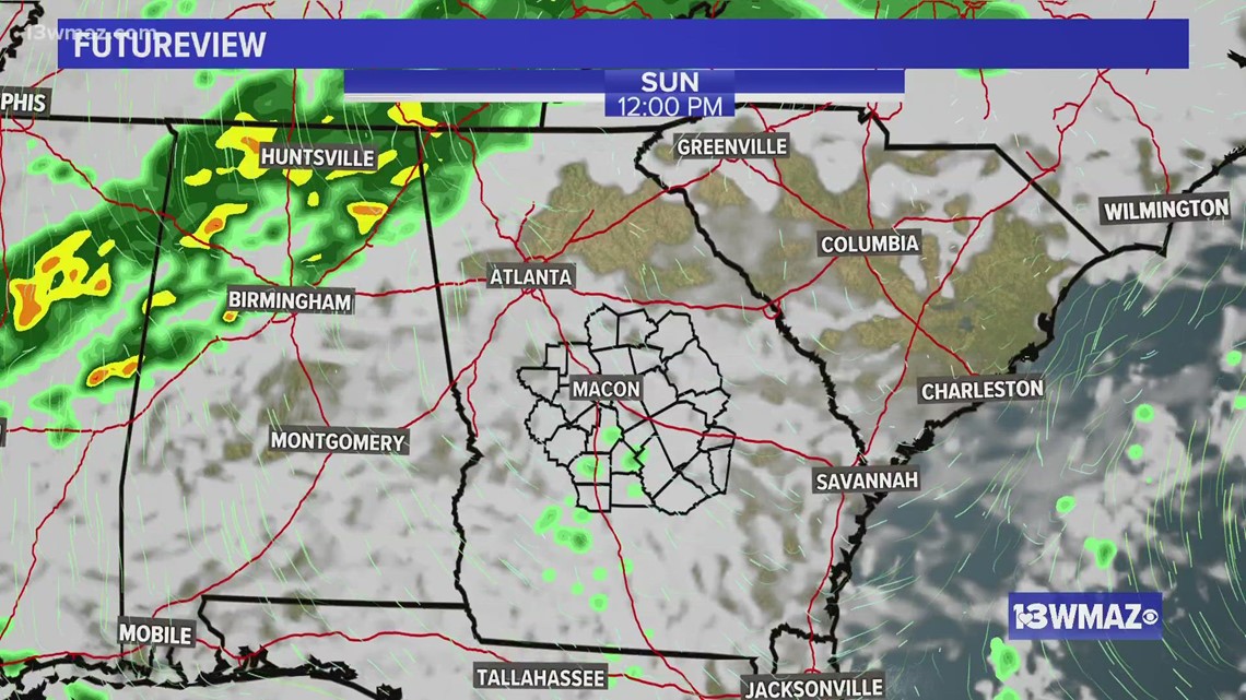 Sunshine for Saturday, rain moves in later Sunday | Central Georgia weather