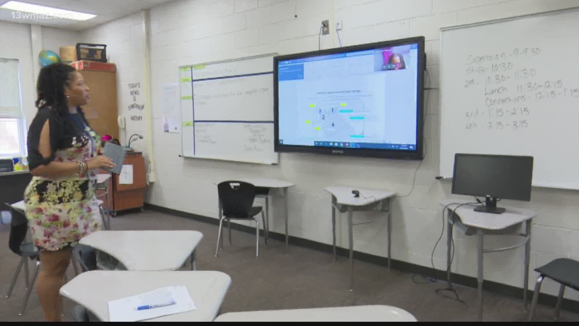 The school district made the decision to start the school year online as COVID-19 cases continued to rise in Bibb County