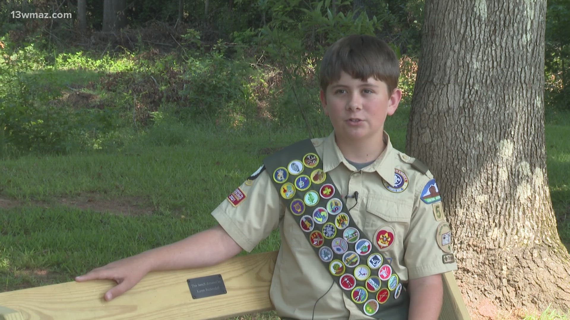 An eighth grade eagle scout gives early g