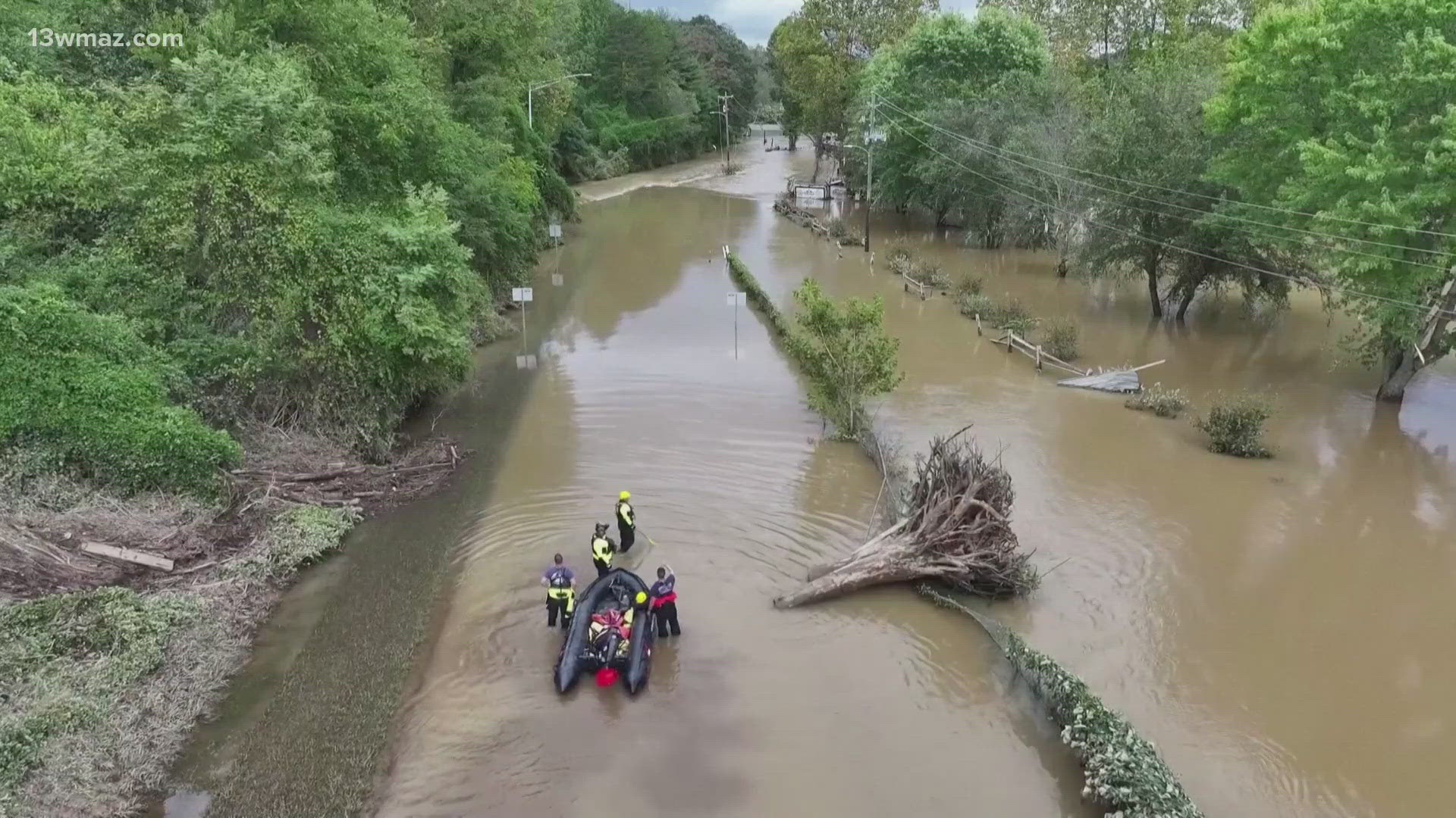 Authorities have struggled to get supplies to isolated areas, including the city of Asheville, after the storm flooded parts of North Carolina.