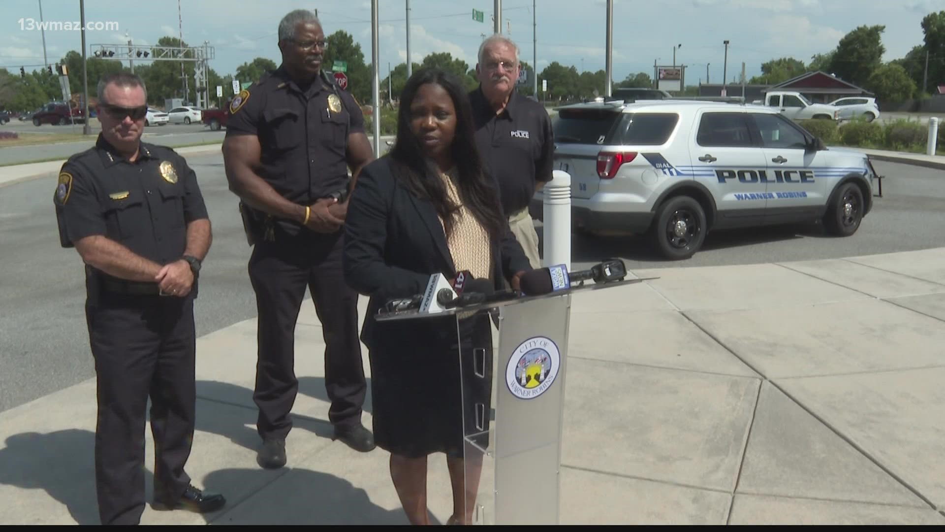 Warner Robins Mayor LaRhonda Patrick and Police Chief John Wagner spoke in a news conference Tuesday about the 3 shootings in Warner Robins over a 48-hour period.