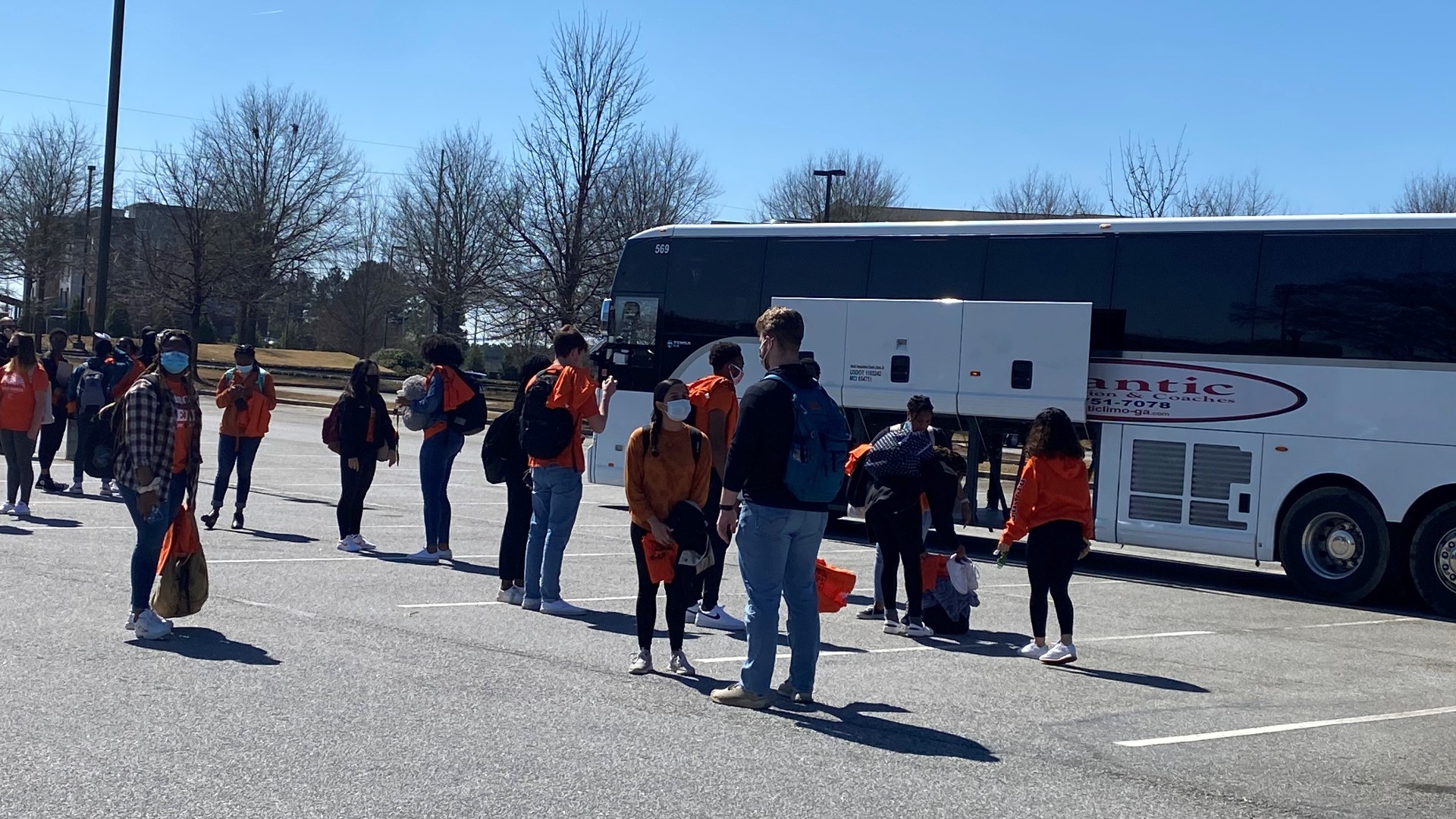 100 students took the trip to Asheville, North Carolina to will the Bears to a victory in the conference championship game.