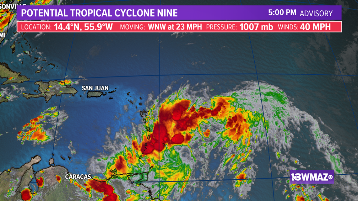 Potential Tropical Cyclone Nine forms over the Atlantic | 13wmaz.com