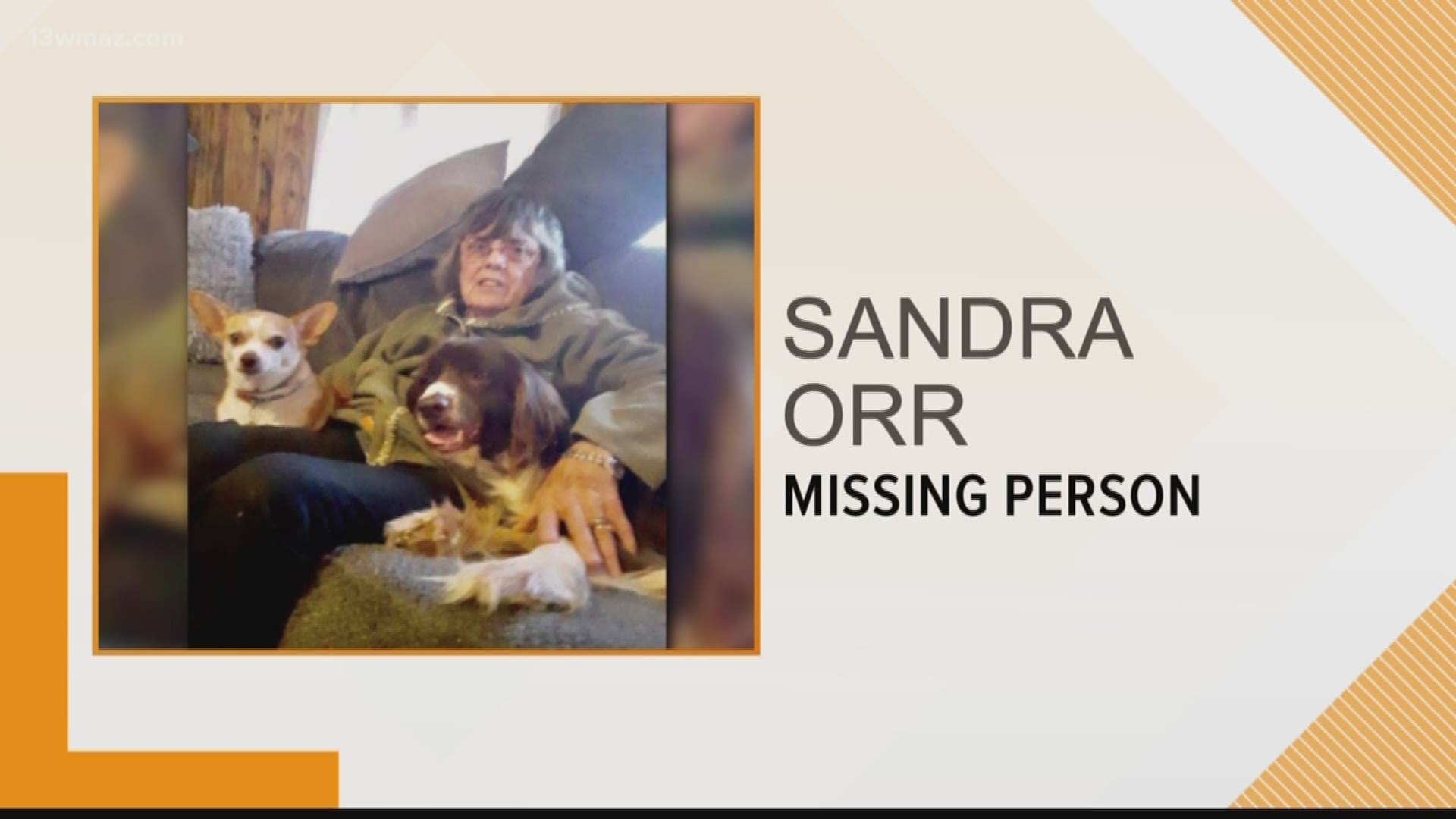 Sandra Orr went missing Tuesday morning, according to the Bibb County Sheriff's Office.