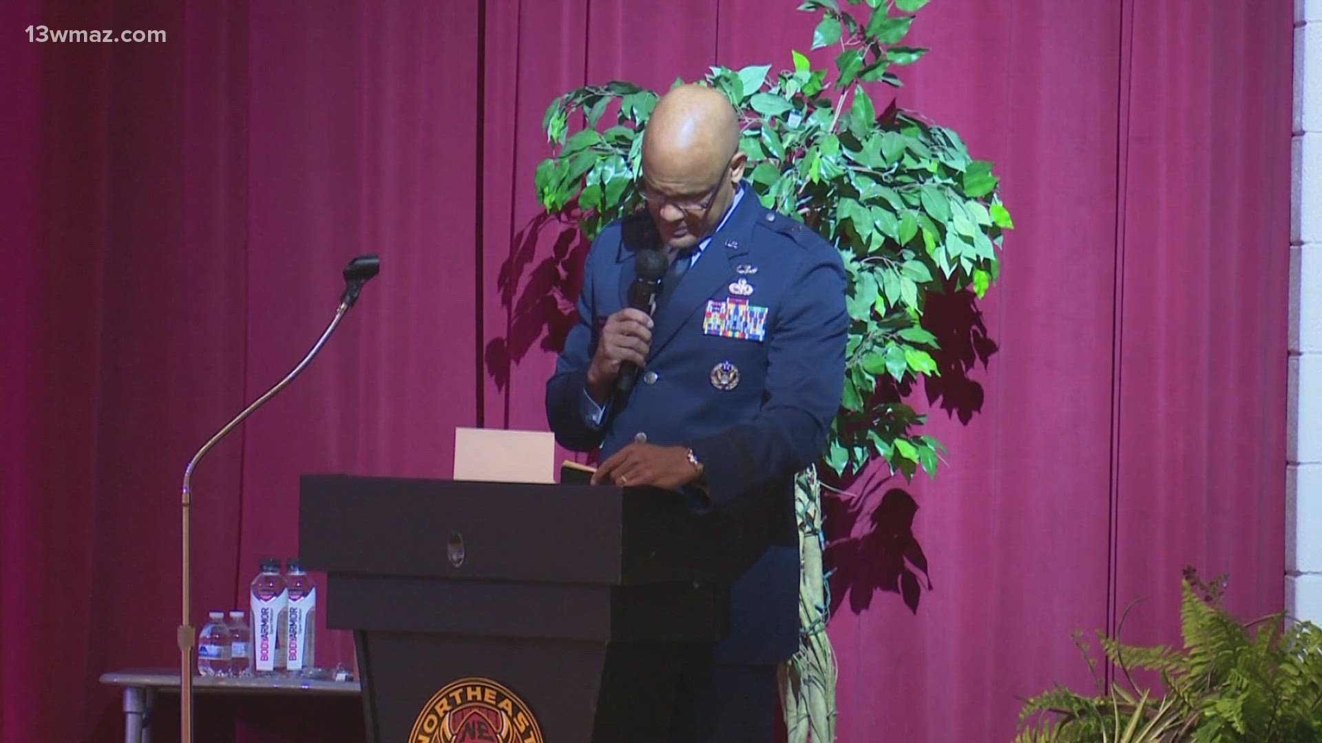 Brigadier General Kelvin D. McElroy came back to his alma mater to speak and inspire students in the JROTC program.