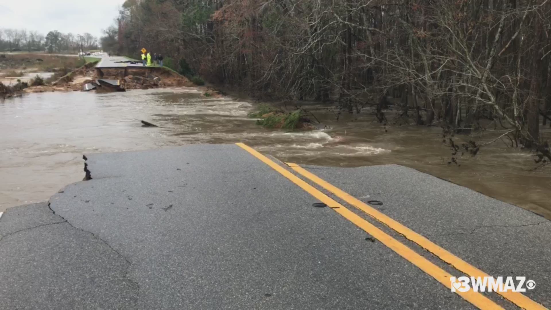 Washed out highway in Wilcox County