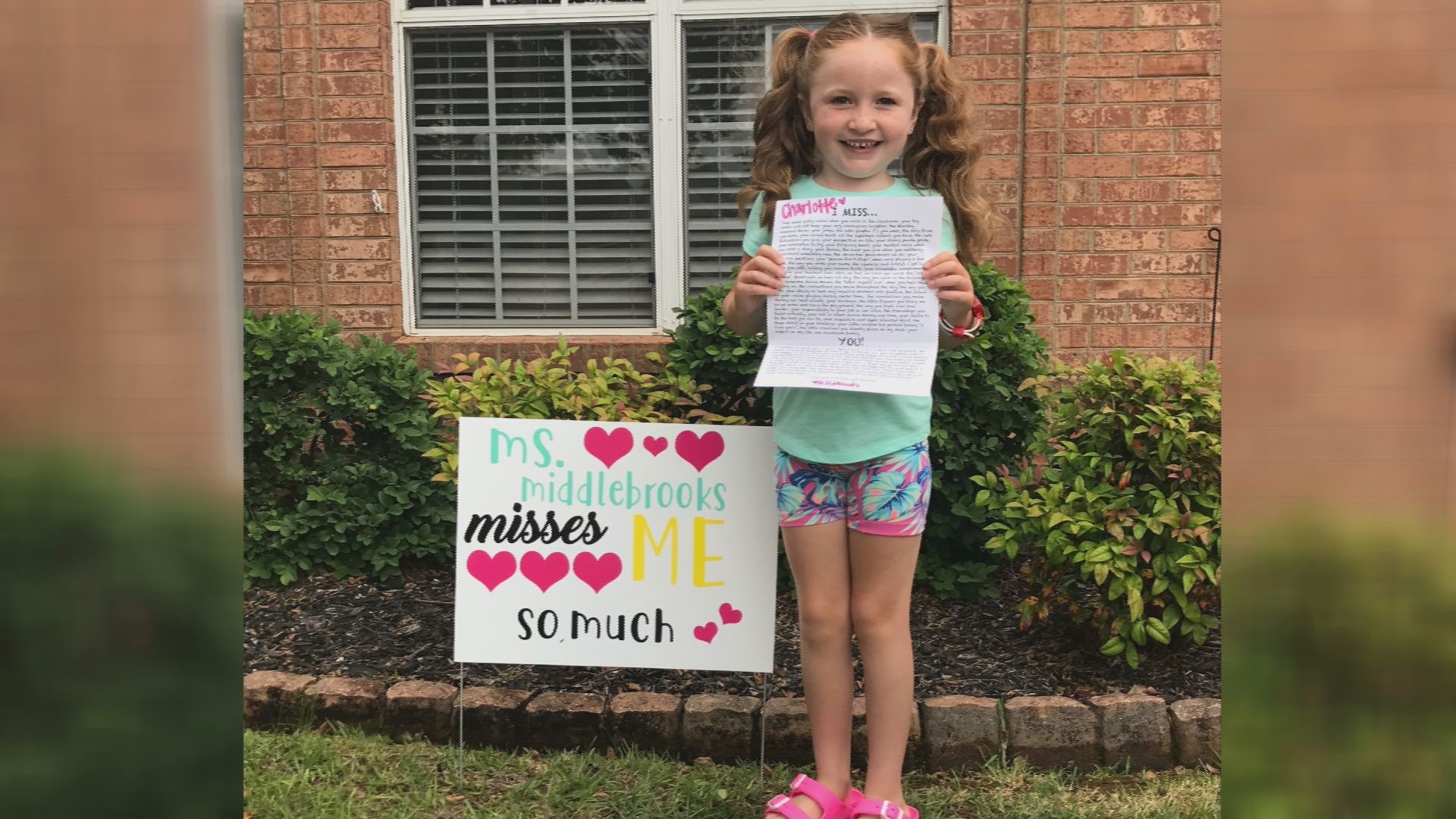 Lacey Middlebrooks wanted her students to know how much she misses being in the classroom with them.