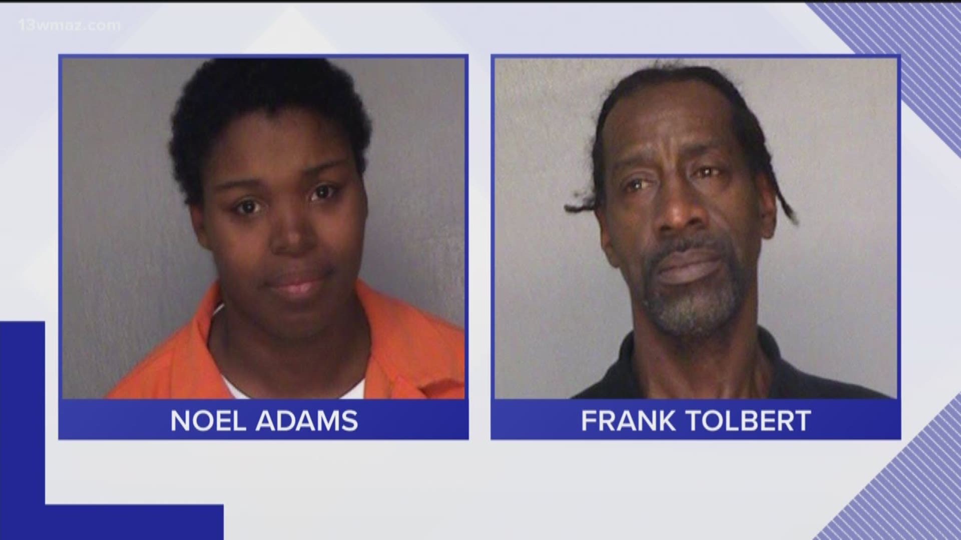 26-year-old Noel Latonia Adams and 54-year-old Frank James Tolbert were arrested for the December 1 murder of 23-year-old Eric Broomfield.