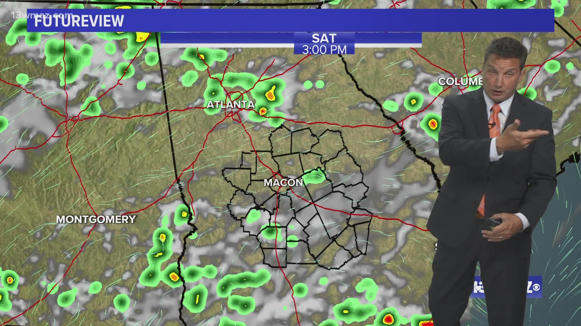 More rounds of organized showers and storms will be possible as we get closer to the weekend