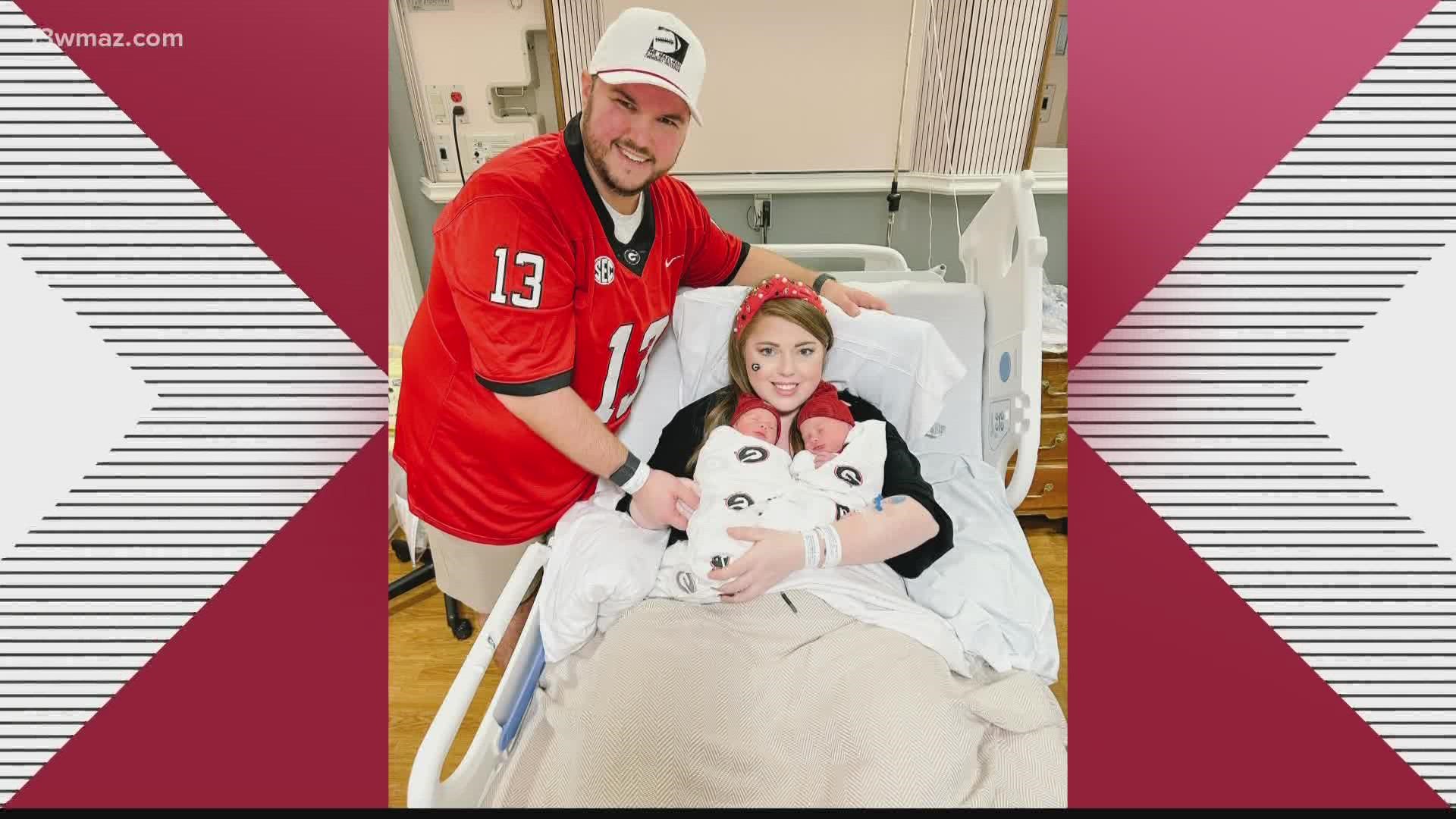 Jackson and Bennett were born just before the College Football Playoff National Championship on Monday.