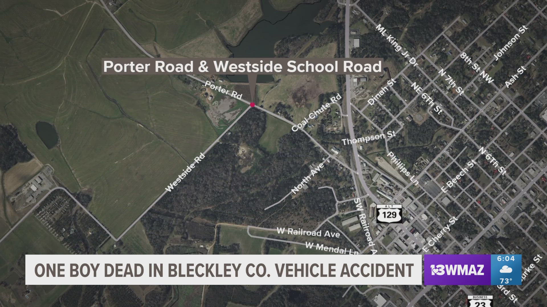 Bleckley County Sheriff Daniel Cape said the accident happened on Porter Road near the intersection of Westside School Road around 6:20 p.m. on Friday.