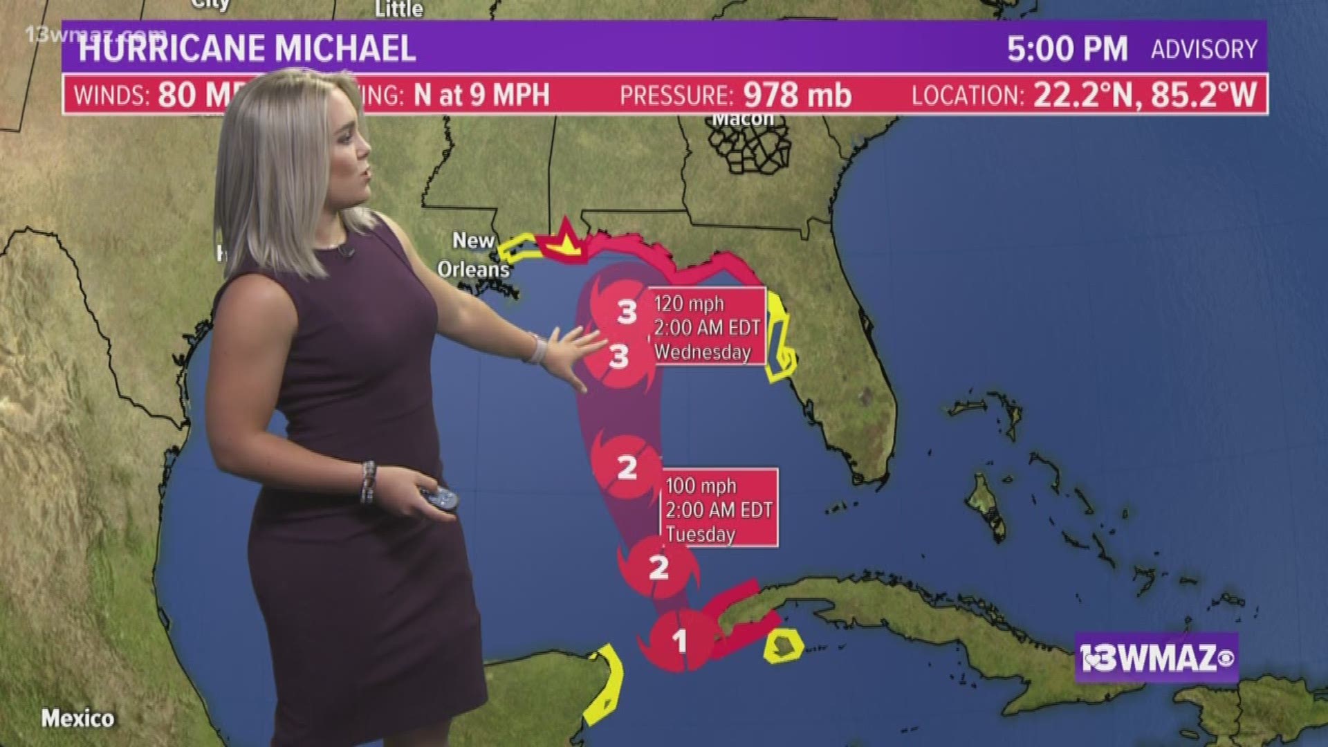 Meteorologist Courteney Jacobazzi explains the possible impacts of Hurricane Michael on Central Georgia