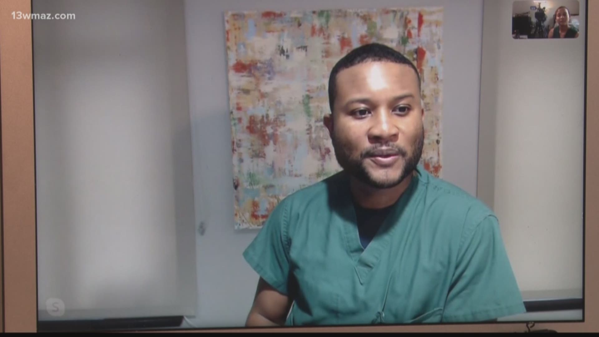 Dr. Keylon Glawson graduated from Northeast High School and is now working at Phoebe Putney Memorial Hospital's drive-thru COVID-19 testing.