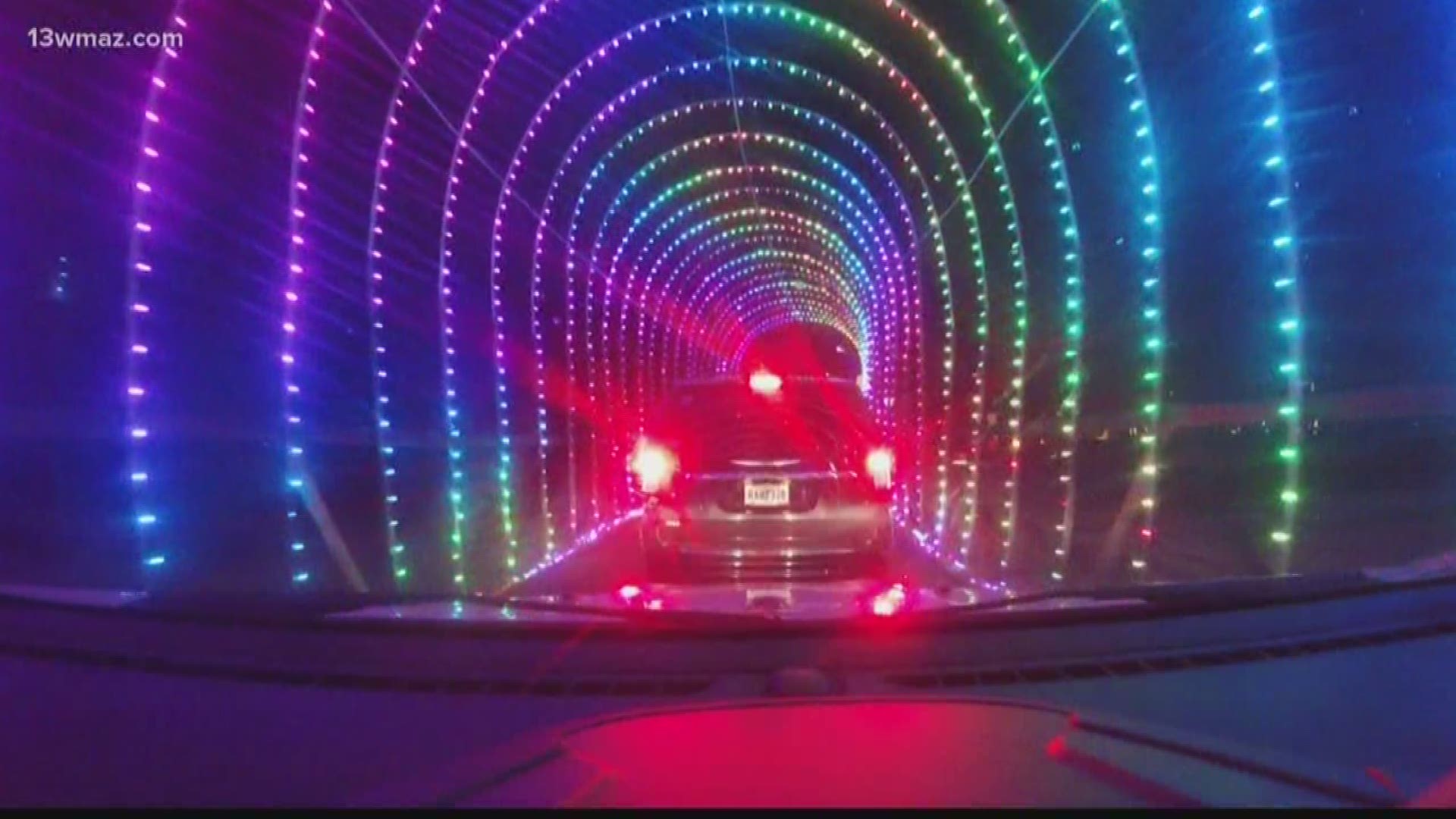 The Watson family has a huge light display along their driveway in Monroe County.